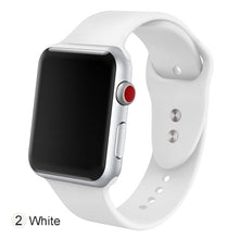 Load image into Gallery viewer, Soft Silicone Replacement Sport Band For 38mm Apple Watch Series1 2 3 4 5 42mm Wrist Bracelet Strap For iWatch Sports Edition