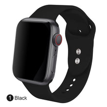 Load image into Gallery viewer, Soft Silicone Replacement Sport Band For 38mm Apple Watch Series1 2 3 4 5 42mm Wrist Bracelet Strap For iWatch Sports Edition